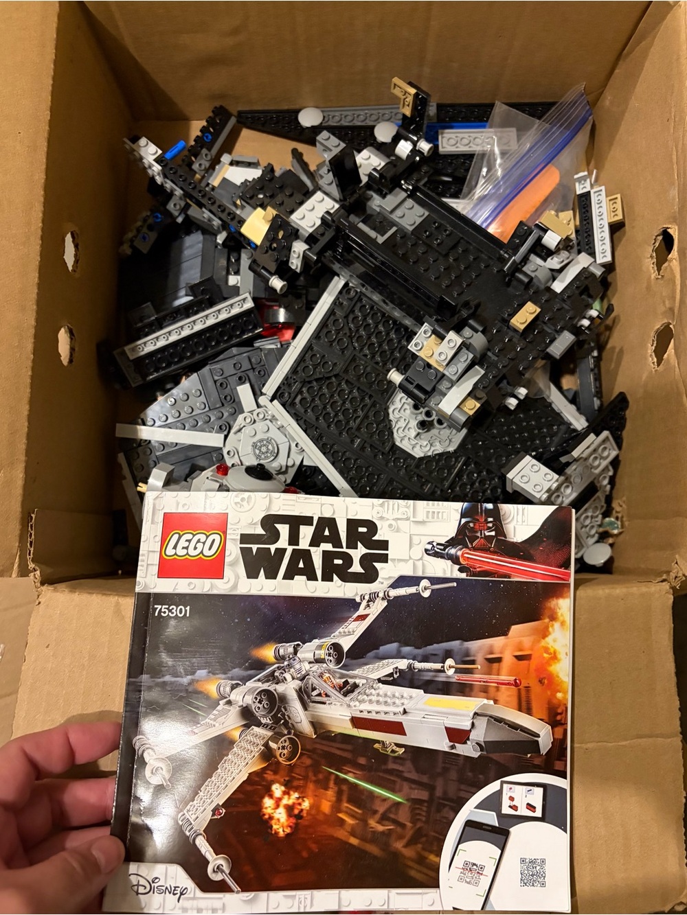 Lego Star Wars Black Gray White X-Wing Pieces - LEGO